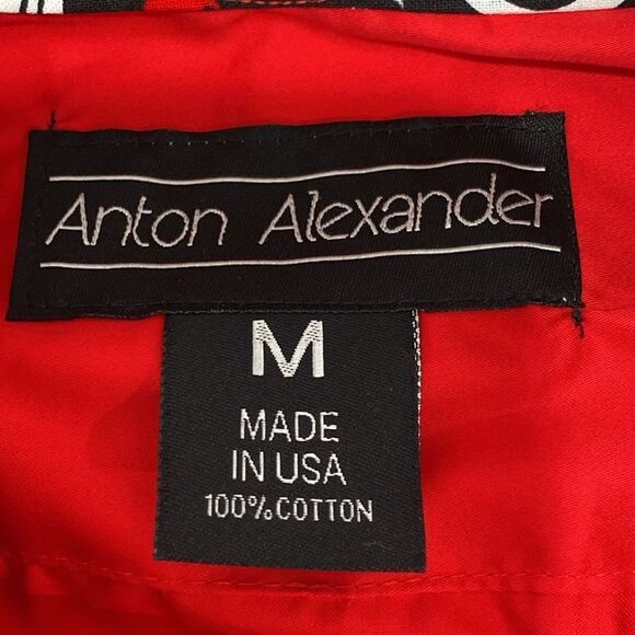 Anton Alexander Bright Red With Black French Cuff Dress Shirt Button Up Size M - Picture 3 of 13